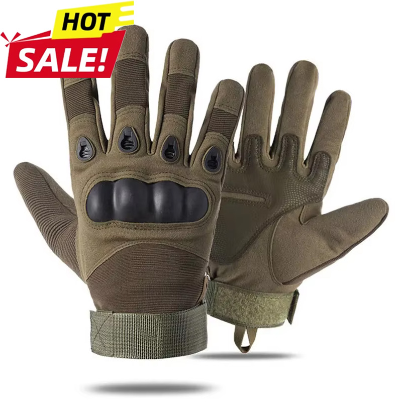 Motorcycle Glove Knuckle - ถุงมือสำหรับกิจกรรมกลางแจ้ง ทนทานต่อการเสียดสี ป้องกันนิ้วมือและข้อศอก เหมาะสำหรับผู้ชาย ใช้ในการเล่นกีฬา ยิงปืน