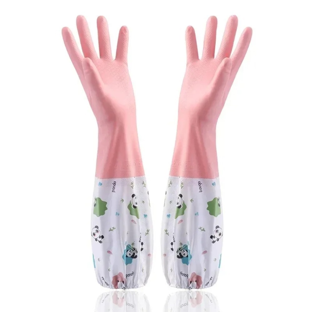 Dish Glove Rubber - ถุงมือยางกันน้ำสำหรับผู้หญิง ทนทานพิเศษ เหมาะสำหรับล้างจาน ทำความสะอาด ซักผ้า สวมใส่สบายสำหรับงานบ้าน