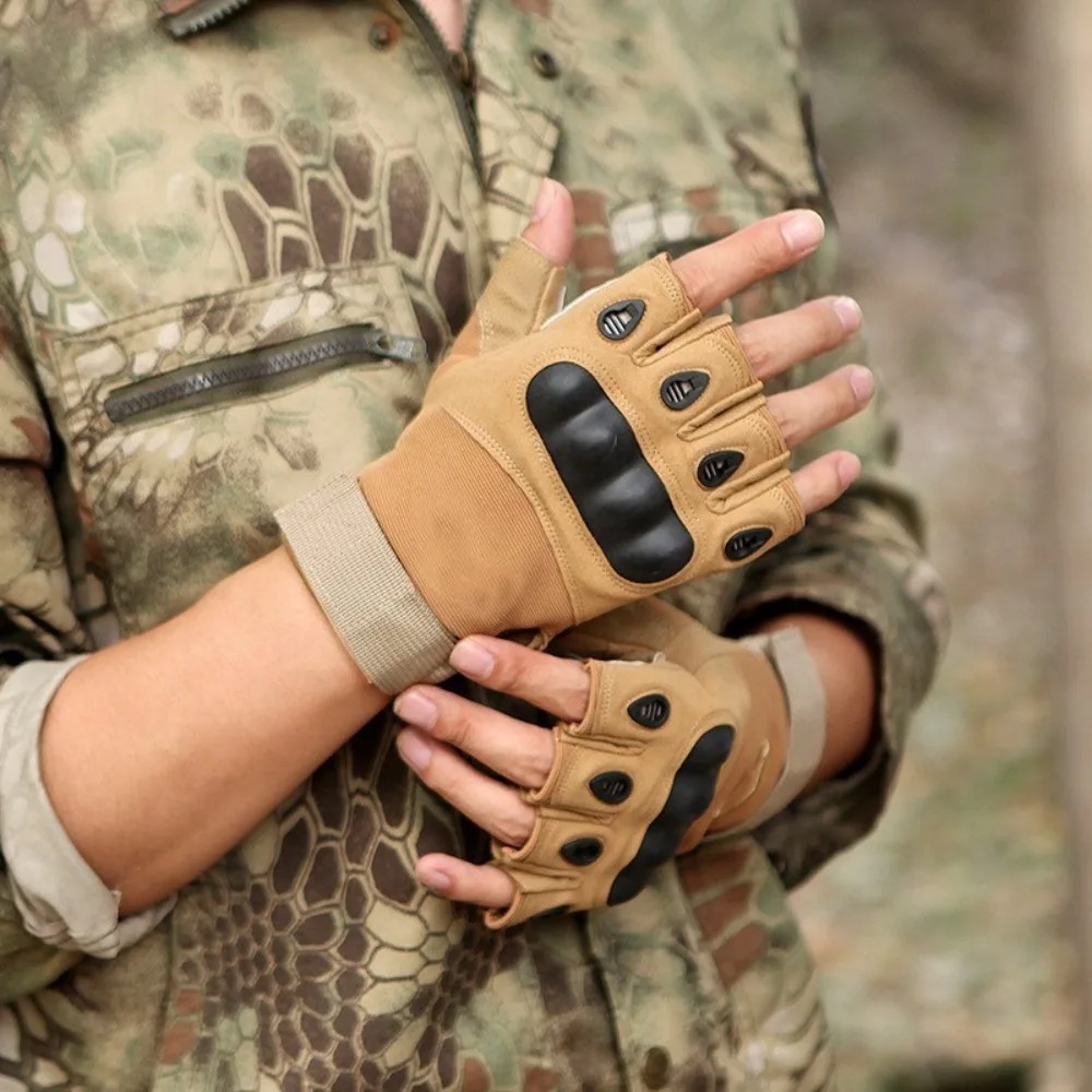 Motorcycle Glove Knuckle - ถุงมือเต็มนิ้วสำหรับกิจกรรมกลางแจ้ง ป้องกันนิ้วมือและข้อศอก ทนทานต่อการเสียดสีและกันลื่น เหมาะสำหรับขี่มอเตอร์ไซค์ ปั่นจักรยาน และปีนเขา