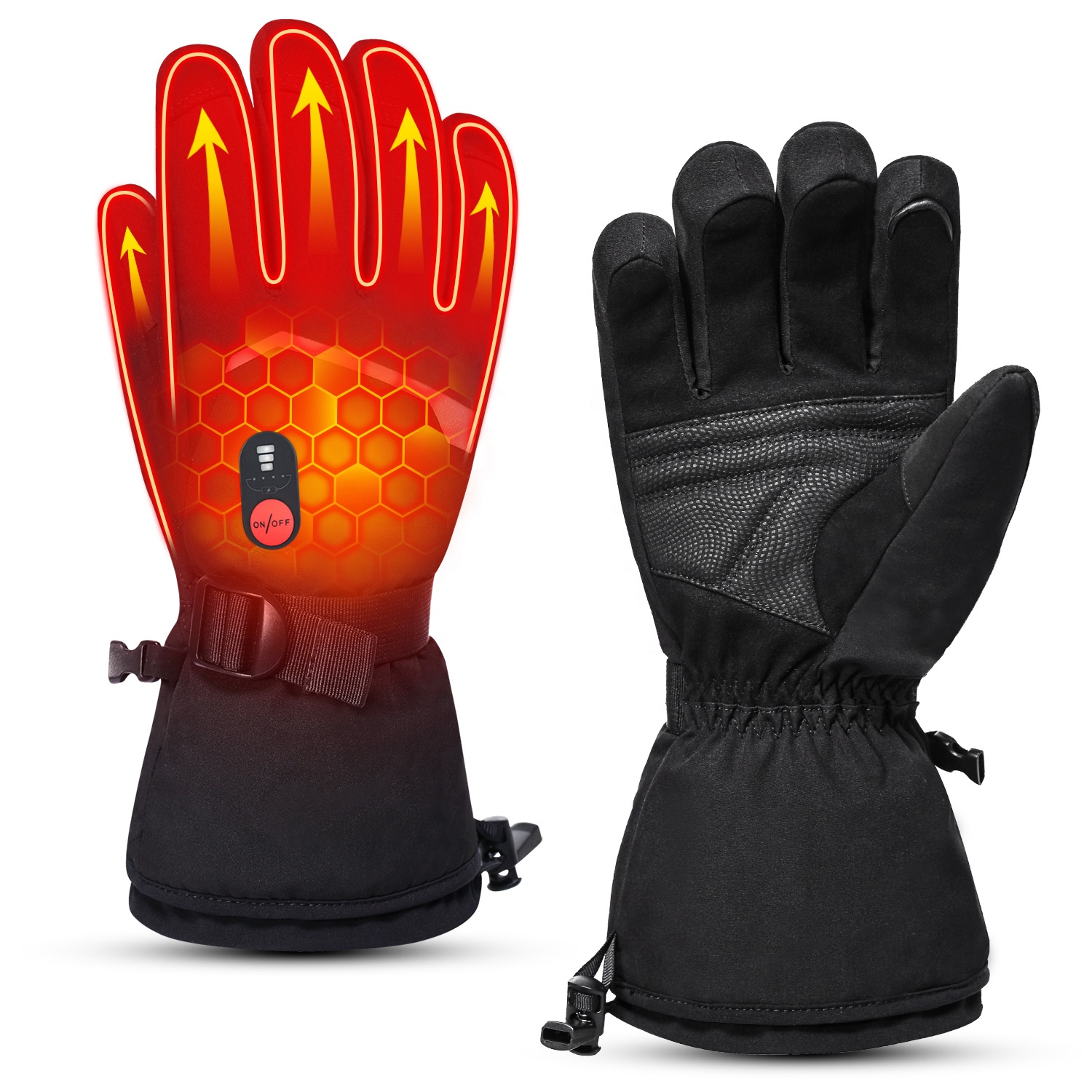Ski Glove Waterproof - ถุงมือสกีกันน้ำสำหรับผู้ชายและผู้หญิง พร้อมฟังก์ชันหน้าจอสัมผัสและระบบทำความร้อนด้วยแบตเตอรี่แบบชาร์จไฟได้ มีสินค้าพร้อมส่งจากคลังสินค้าในแคนาดา