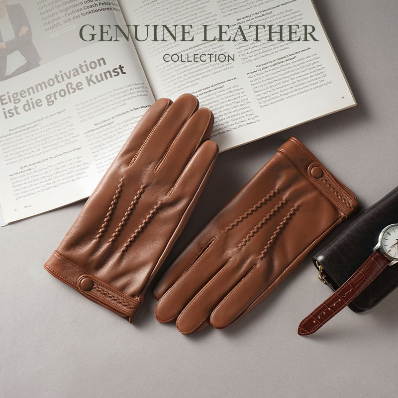 ถุงมือหนังแกะแท้สำหรับผู้ชาย บ - Leather Driving Glove บทวิจารณ์และราคา