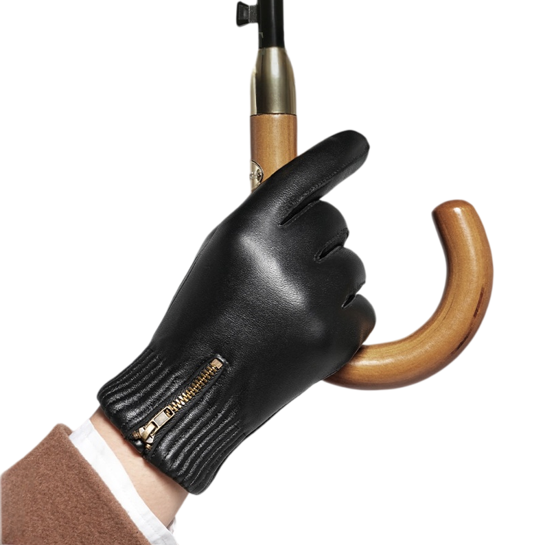 ถุงมือหนังแกะแท้สีดำสไตล์เรโทร - Leather Driving Glove บทวิจารณ์และราคา