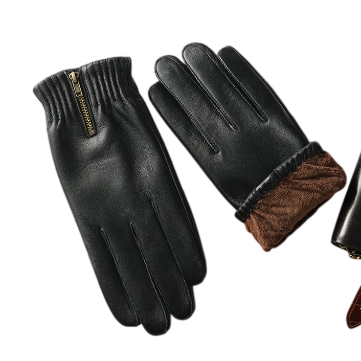 ถุงมือหนังแกะแท้สีดำสไตล์เรโทร - Leather Driving Glove บทวิจารณ์และราคา