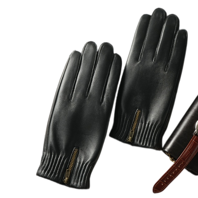 ถุงมือหนังแกะแท้สีดำสไตล์เรโทร - Leather Driving Glove บทวิจารณ์และราคา