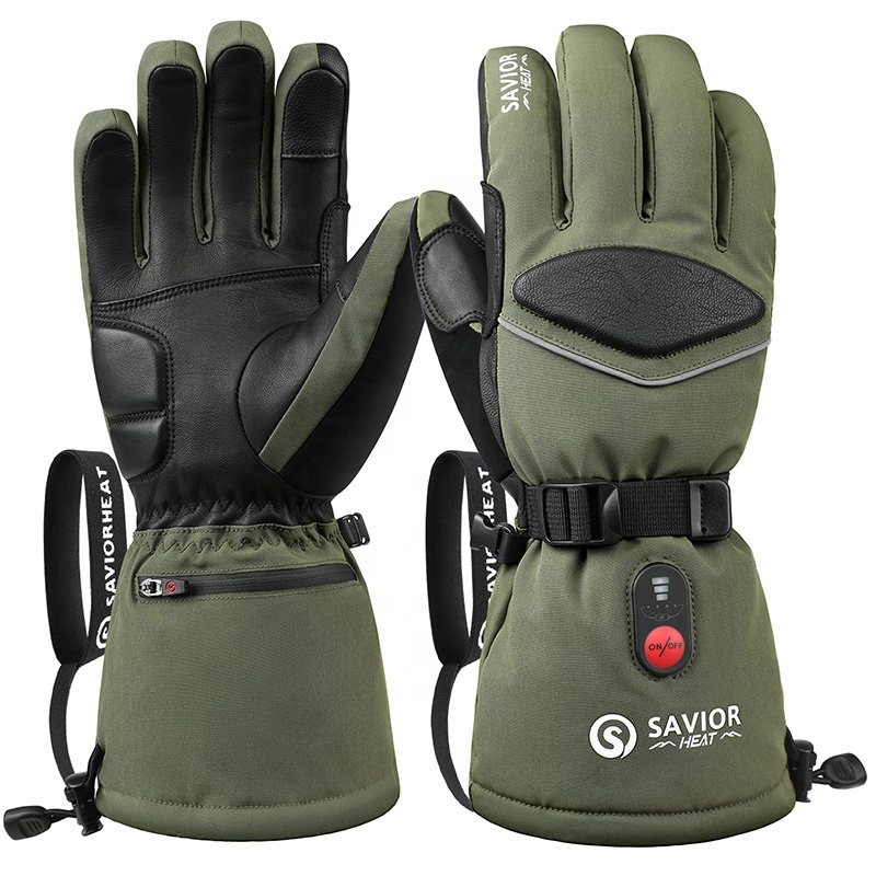 ถุงมือสกีไฟฟ้าสีเขียว 7.4V 300 - Ski Glove Waterproof บทวิจารณ์และราคา