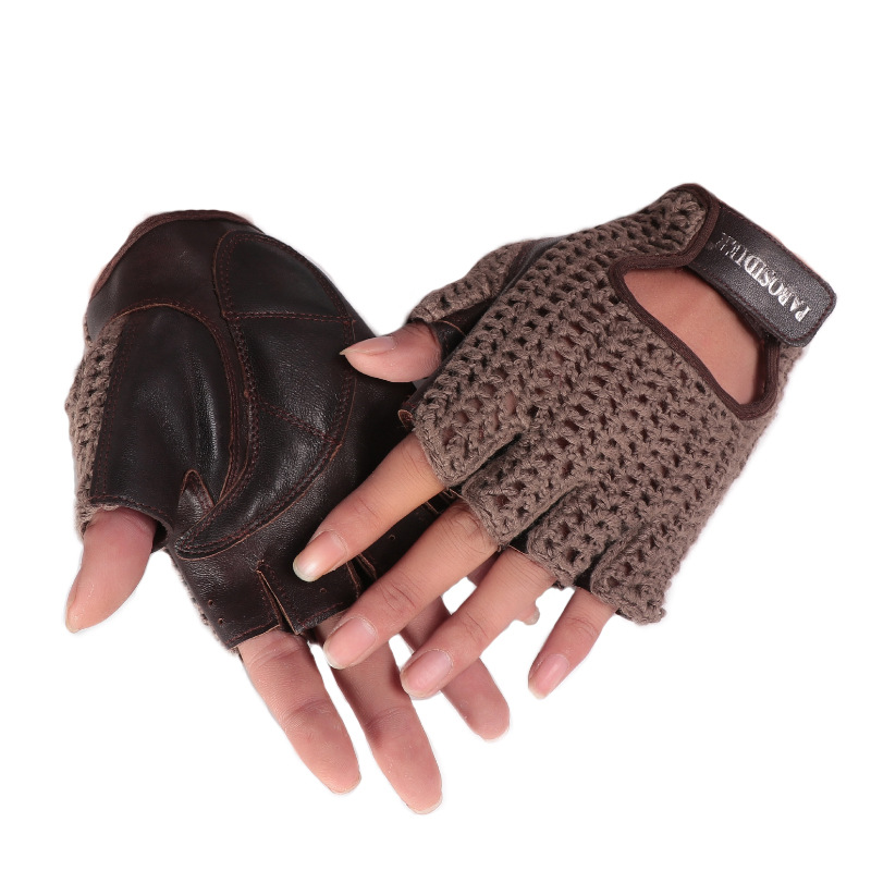 ถุงมือหนังวัววินเทจแบบครึ่งนิ้ - Leather Driving Glove บทวิจารณ์และราคา